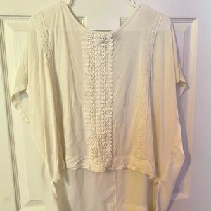 Blue Rain- White Blouse